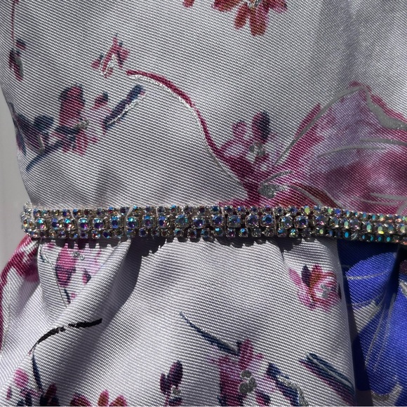 Rare Editions Big Girls Lace Back Floral Mikado Ballgown Hi Low Train | Size 16 - Picture 7 of 16